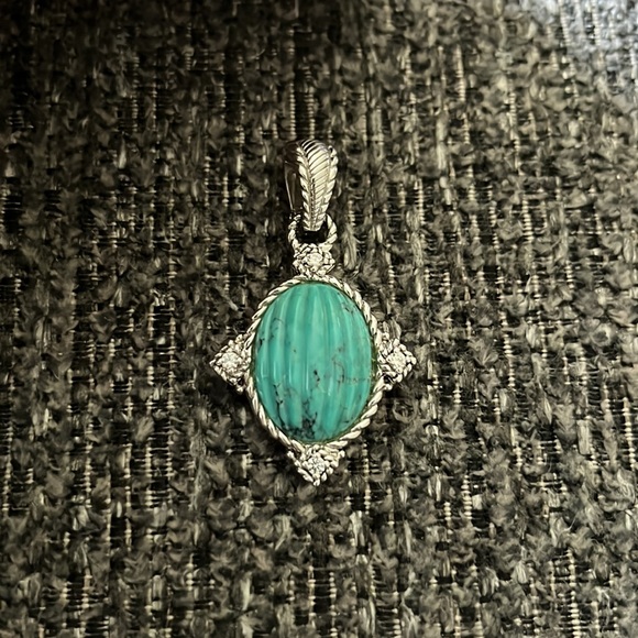 Judith Ripka Sterling Collection Leather Chocker with 2 Pendants - Picture 5 of 6